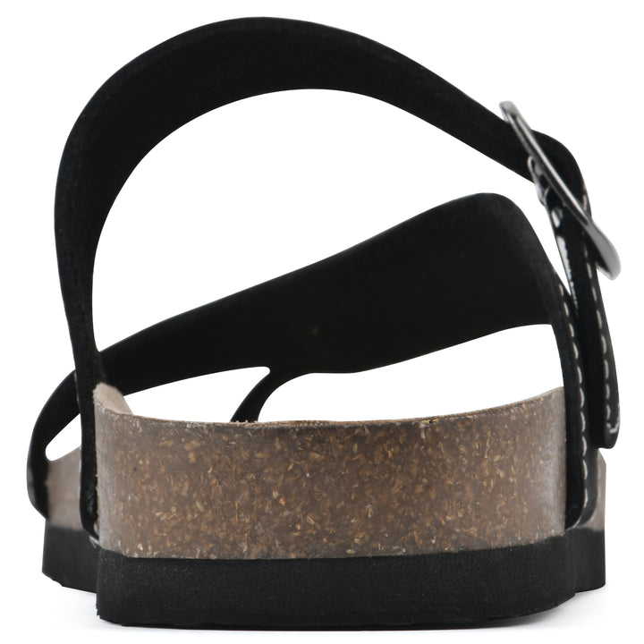 Carly Footbeds Sandal - Black Leather