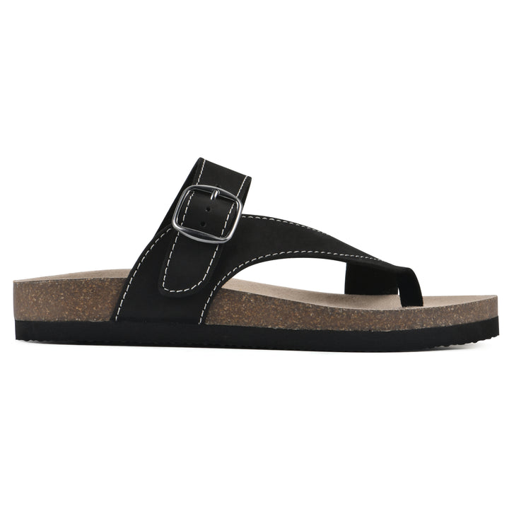 Carly Footbeds Sandal - Black Leather