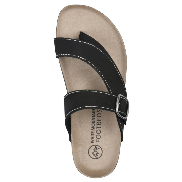 Carly Footbeds Sandal - Black Leather
