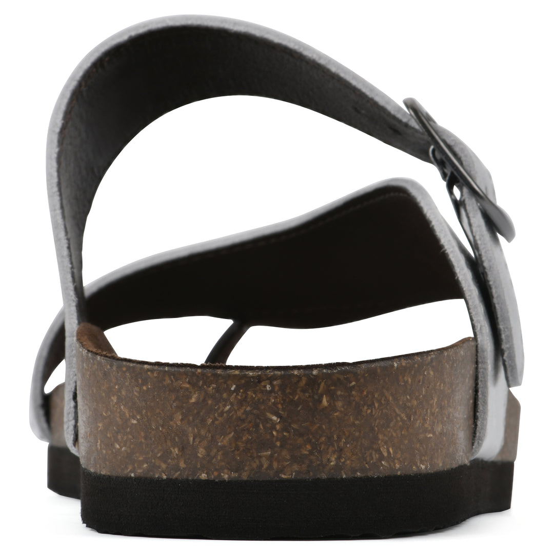 Carly Footbeds Sandal - Silver Leather
