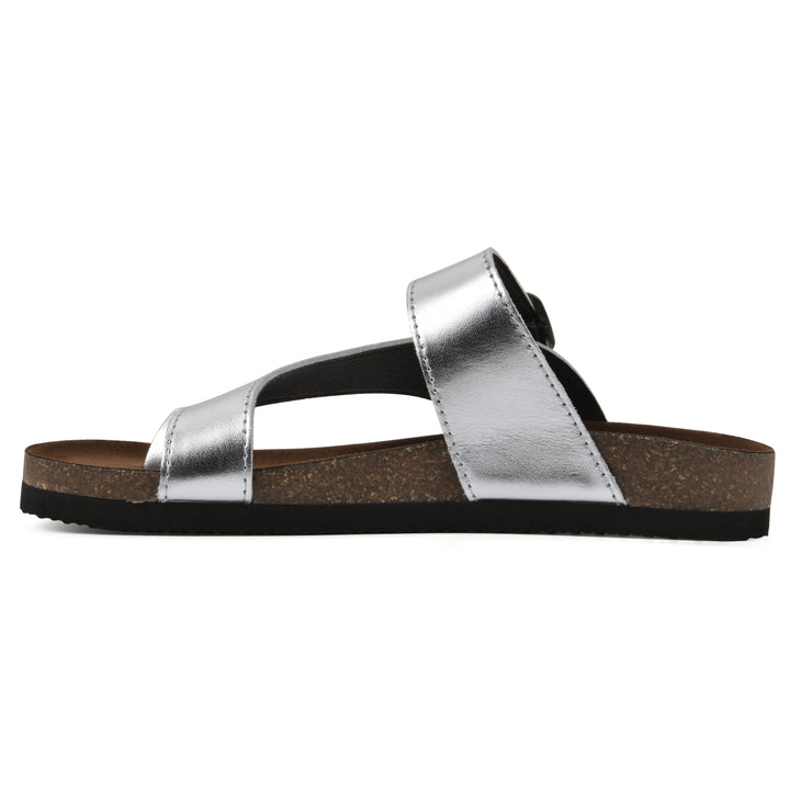 Carly Footbeds Sandal - Silver Leather