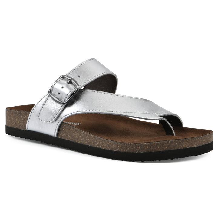 Carly Footbeds Sandal - Silver Leather