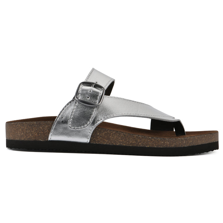 Carly Footbeds Sandal - Silver Leather