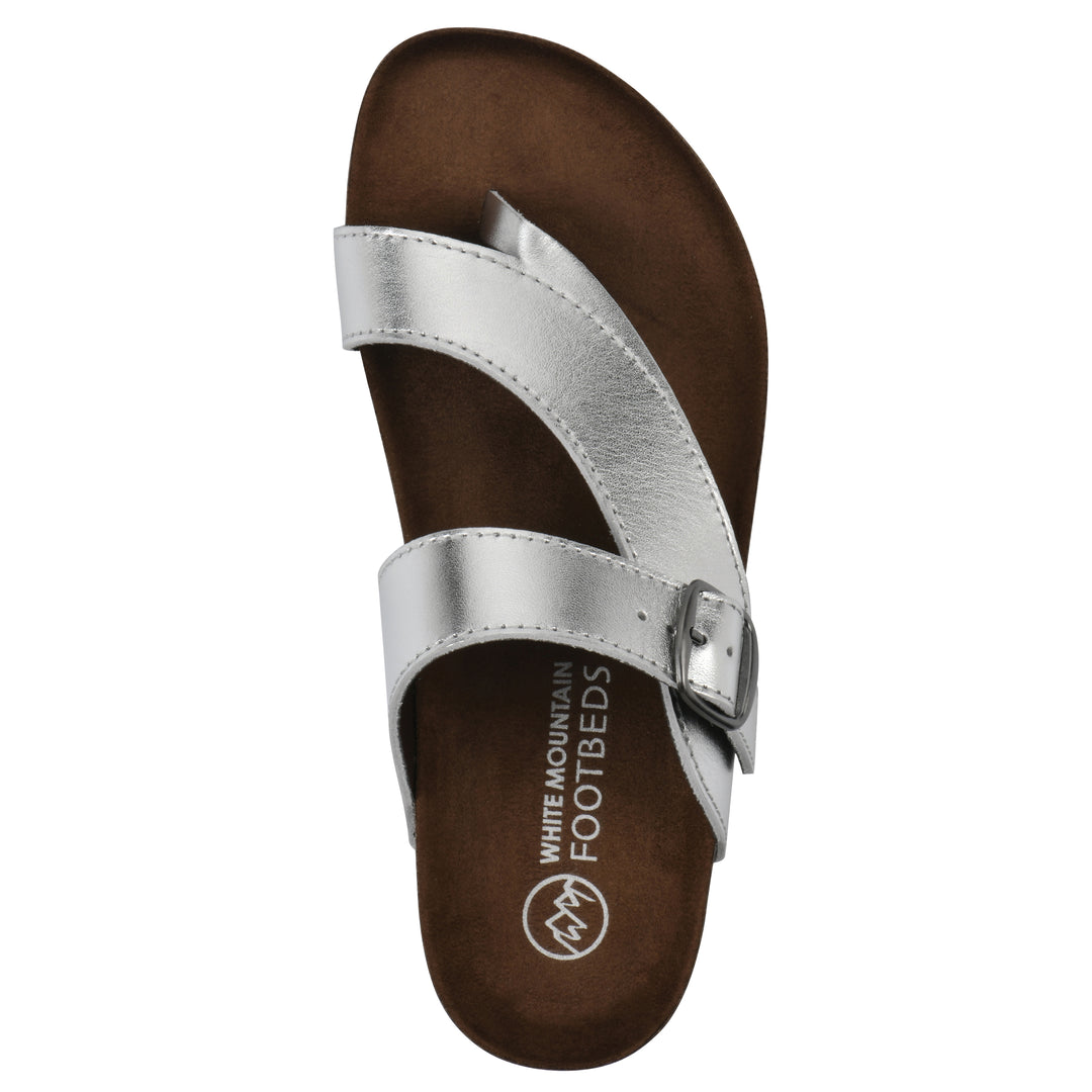Carly Footbeds Sandal - Silver Leather