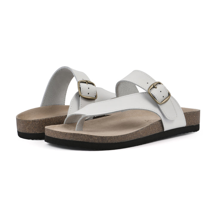 Carly Footbeds Sandal - White Leather