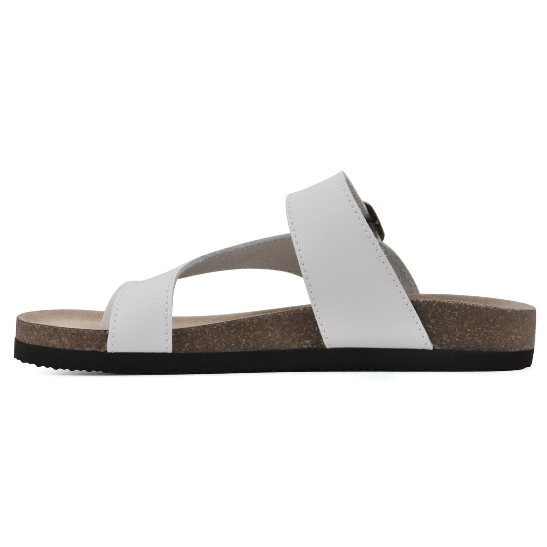 Carly Footbeds Sandal - White Leather
