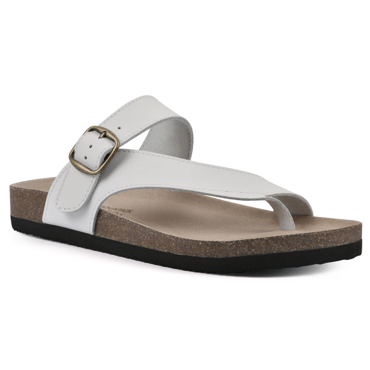 Carly Footbeds Sandal - White Leather