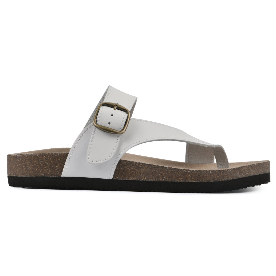 Carly Footbeds Sandal - White Leather