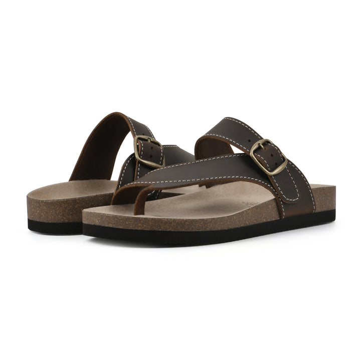 Carly Footbeds Sandal - Brown Leather