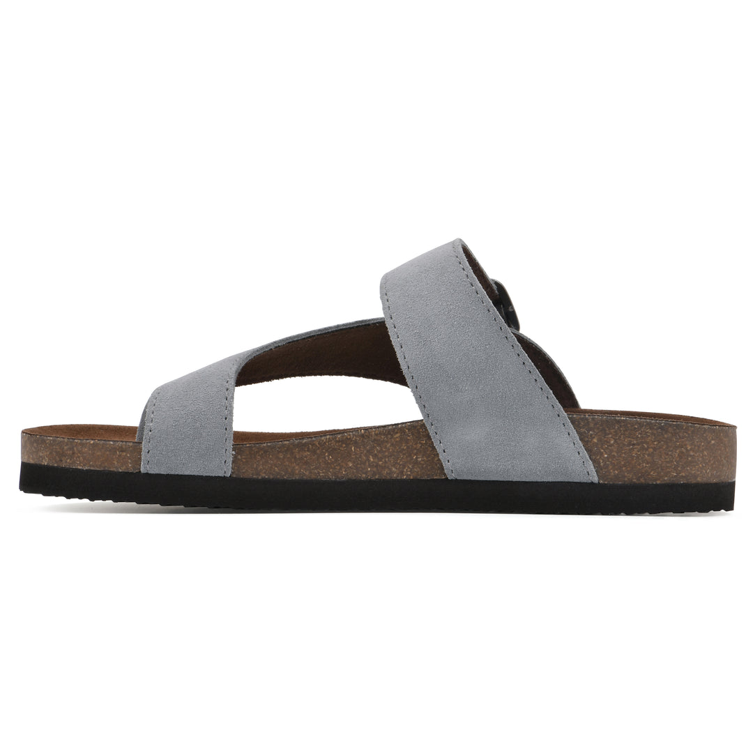 Carly Footbeds Sandal - Blue Raspberry Suede