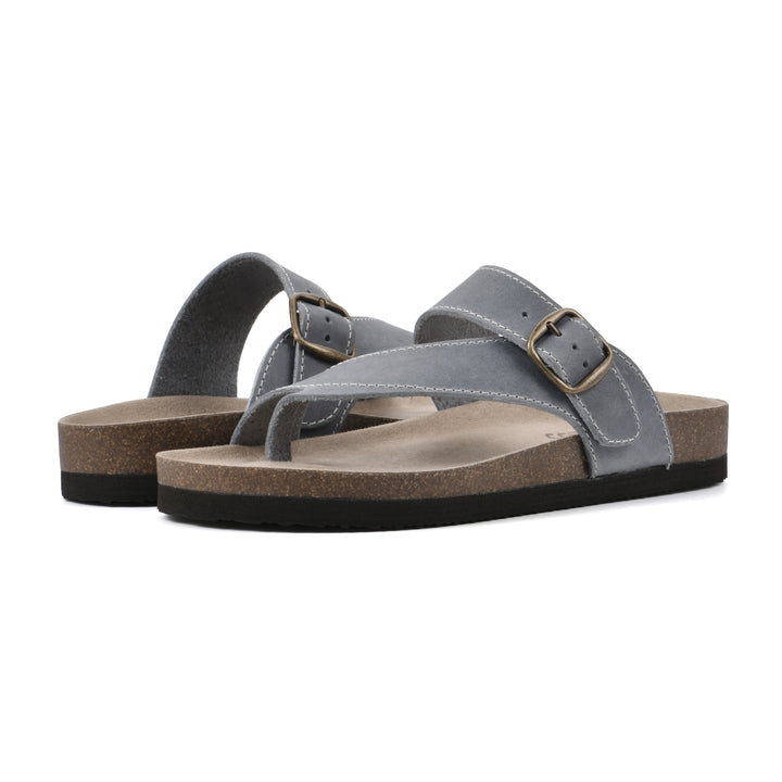 Carly Footbeds Sandal - Light Blue Leather