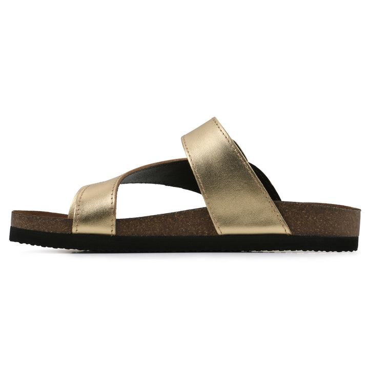 Carly Footbeds Sandal - Antique Gold Leather