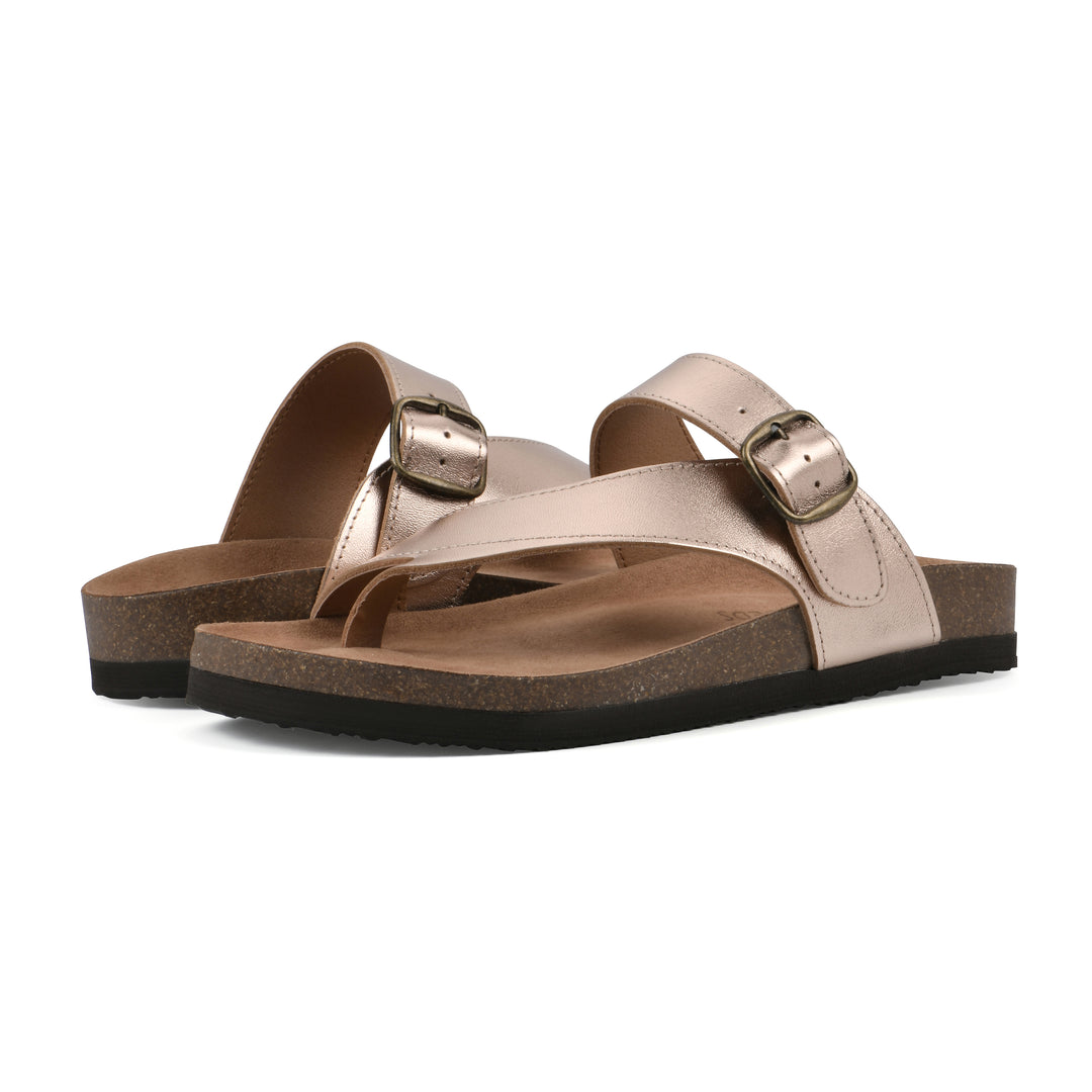 Carly Footbeds Sandal - Rose Gold Leather