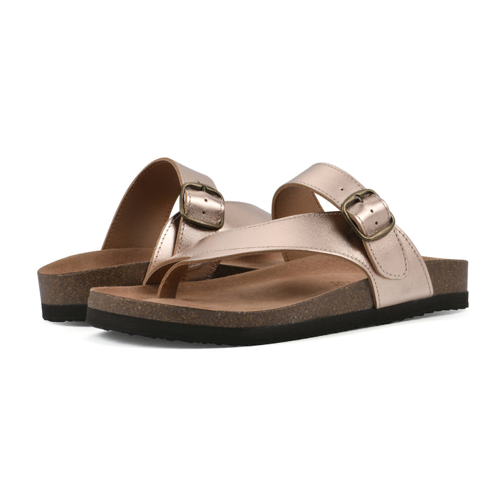 Carly Footbeds Sandal - Rose Gold Leather