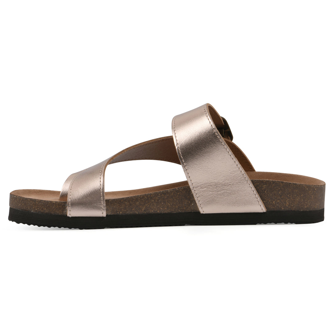 Carly Footbeds Sandal - Rose Gold Leather