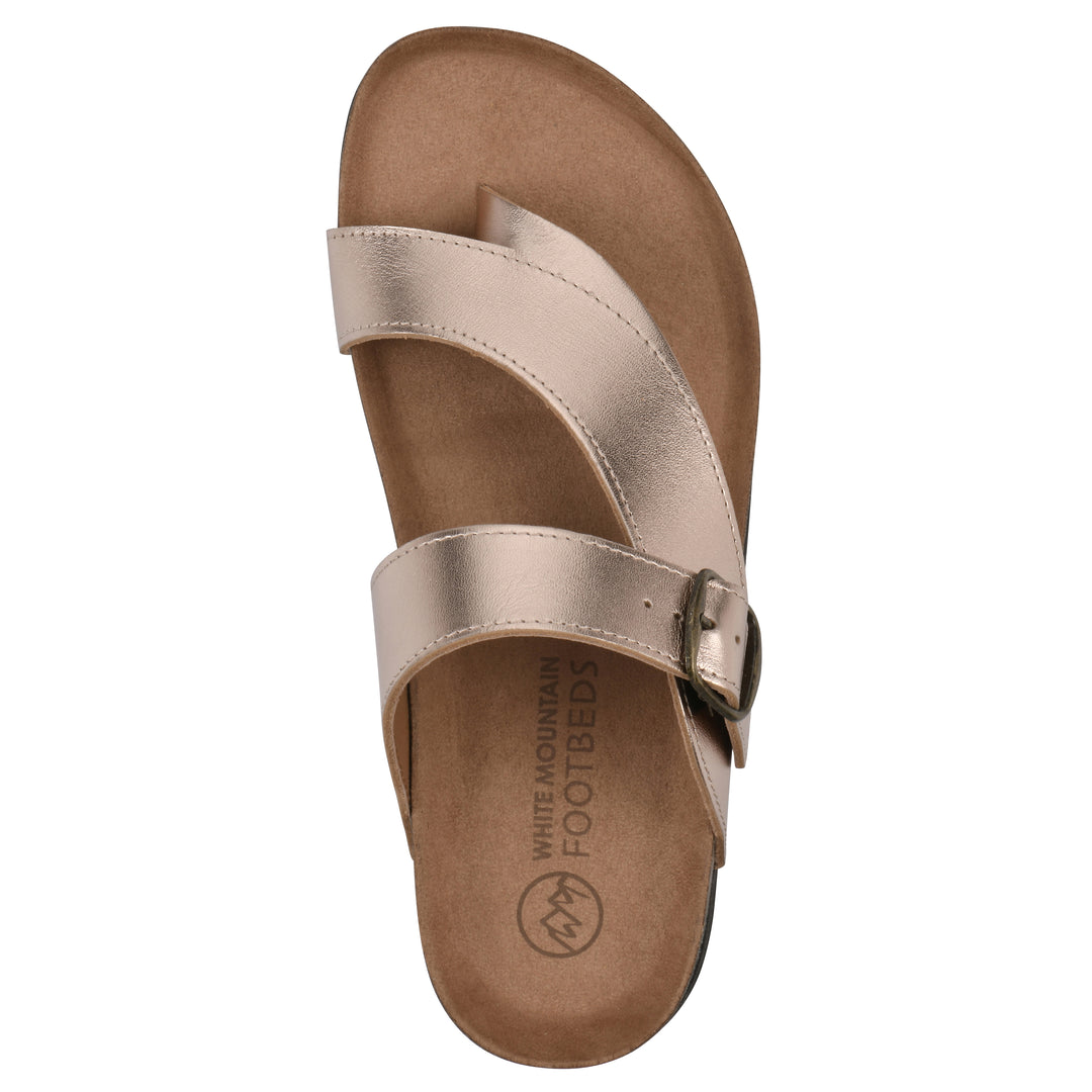 Carly Footbeds Sandal - Rose Gold Leather