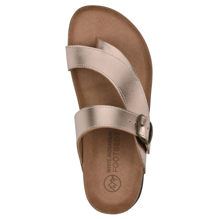 Carly Footbeds Sandal - Rose Gold Leather
