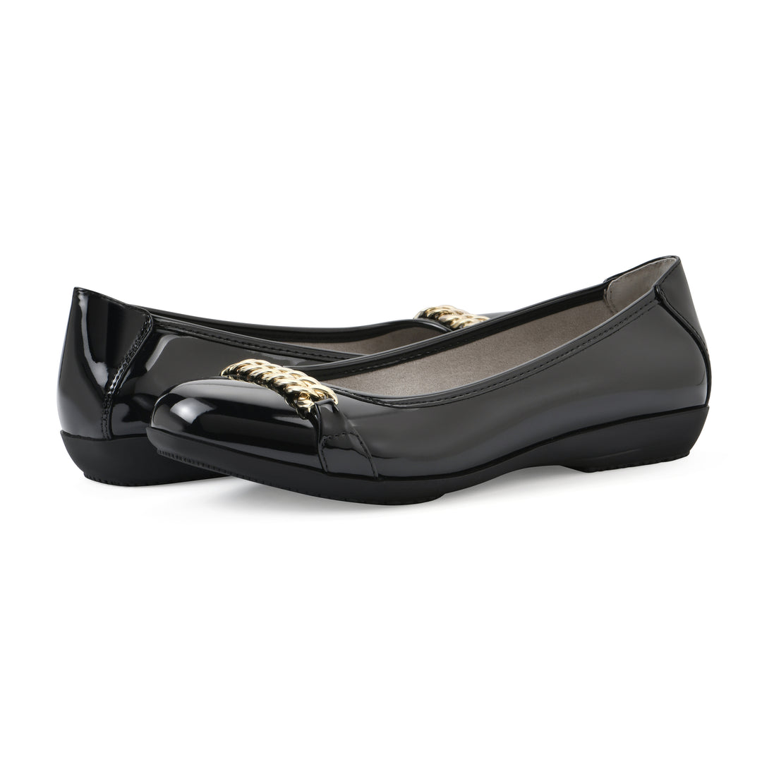 Charmed Flat - Black Patent