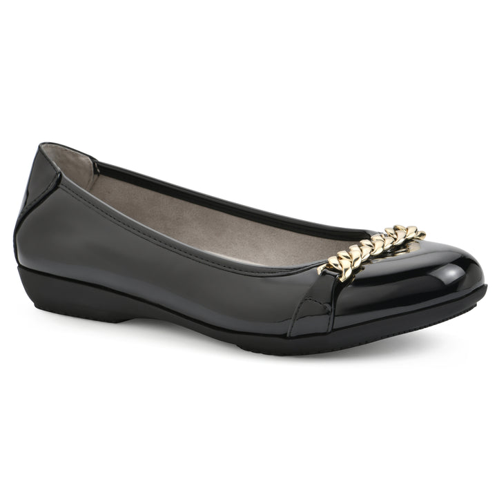Charmed Flat - Black Patent