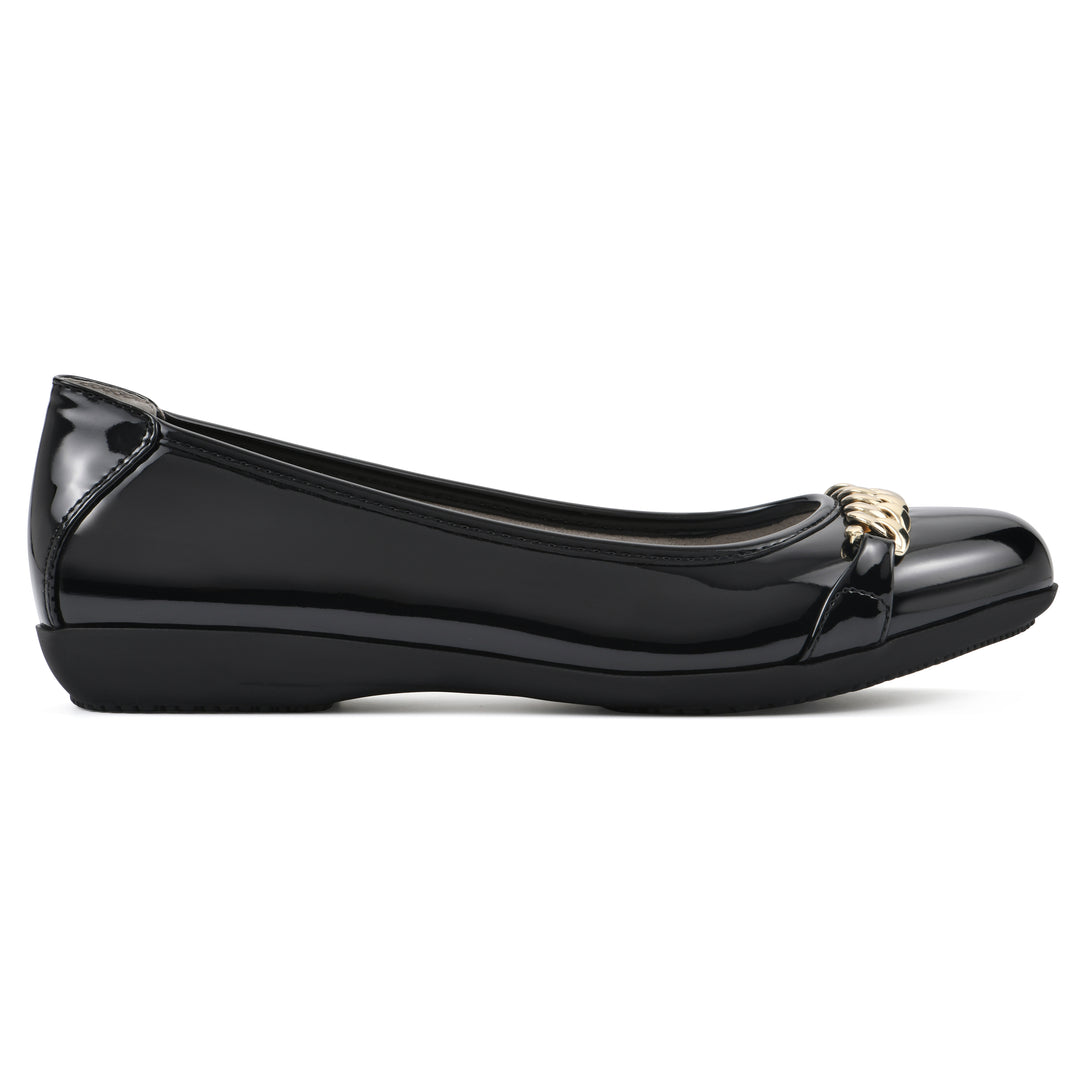 Charmed Flat - Black Patent