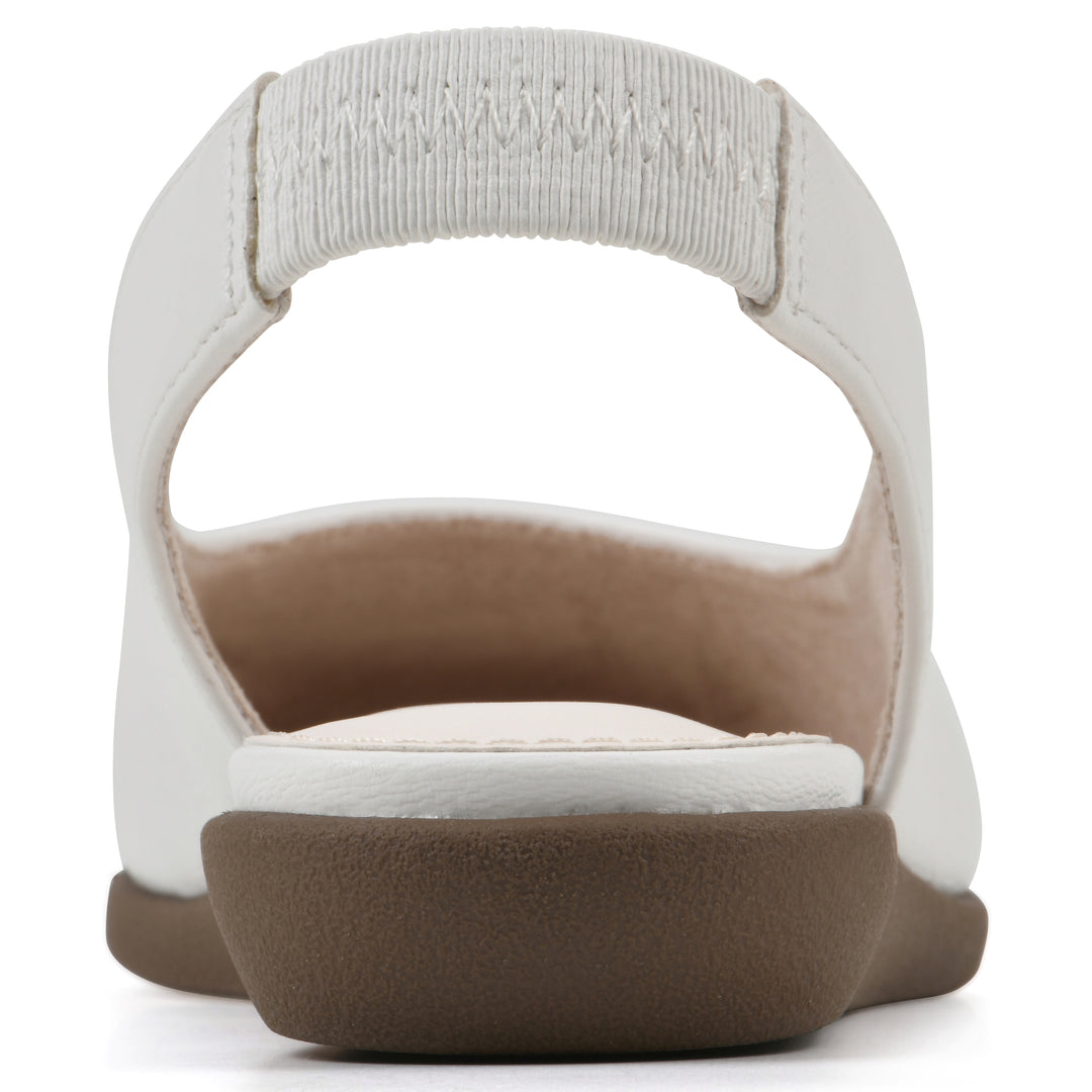 Memory Slingback Flat - White