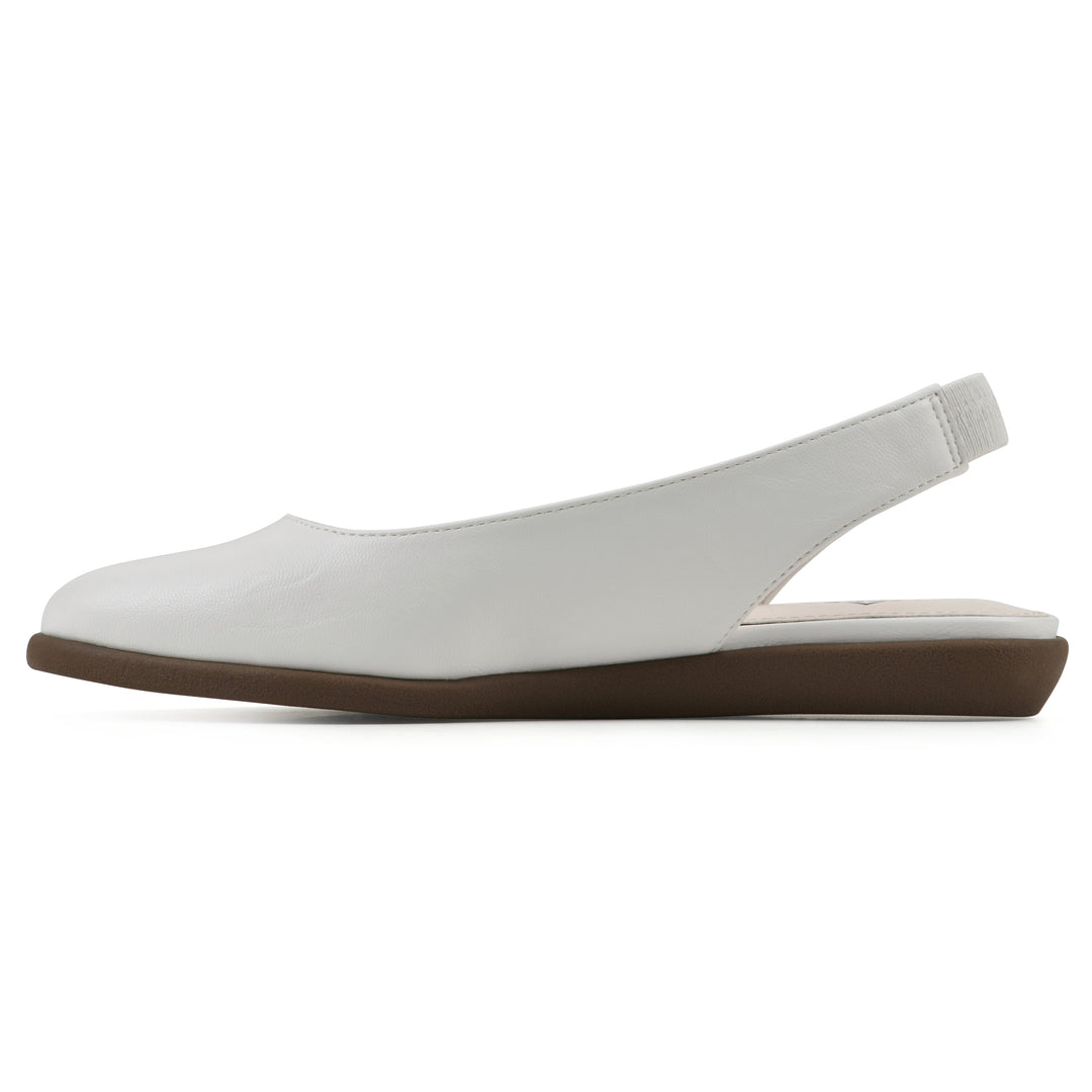Memory Slingback Flat - White