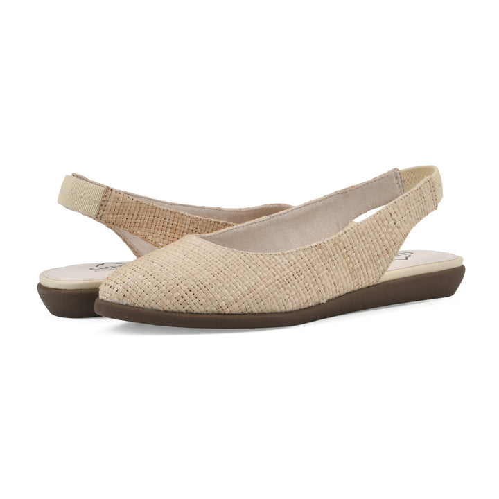Memory Slingback Flat - Beige Raffia