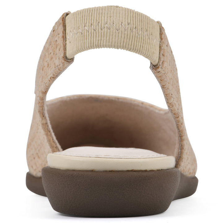 Memory Slingback Flat - Beige Raffia
