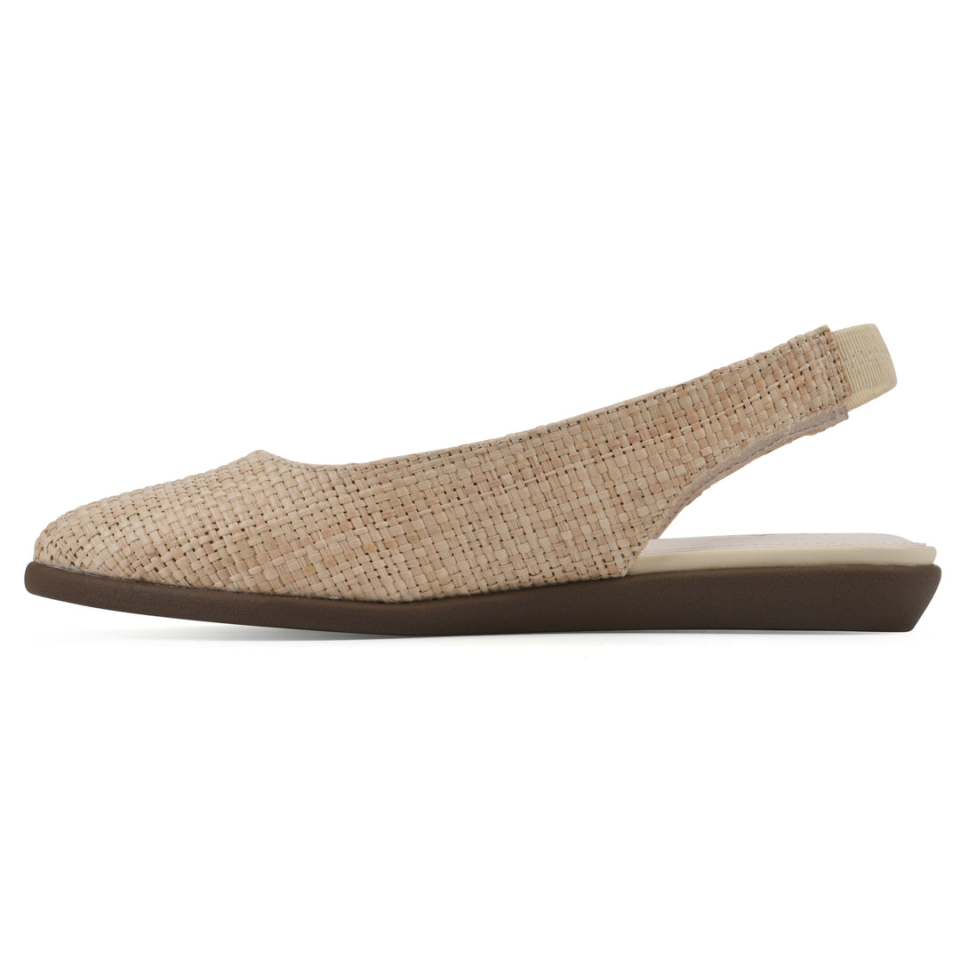 Memory Slingback Flat - Beige Raffia