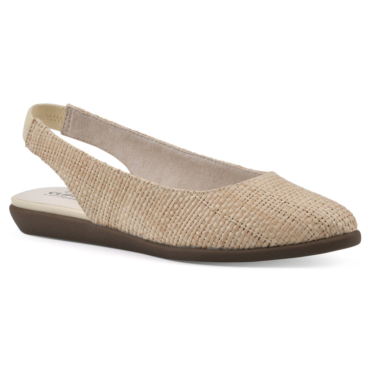 Memory Slingback Flat - Beige Raffia