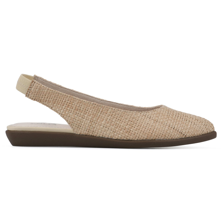 Memory Slingback Flat - Beige Raffia