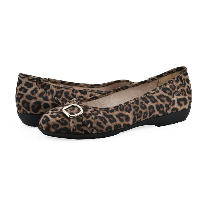 Calming Flat - Tan Leopard Nylon