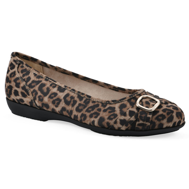 Calming Flat - Tan Leopard Nylon
