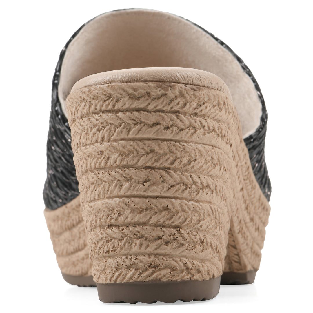 Biancia Heeled Sandal - Black Metallic Fabric