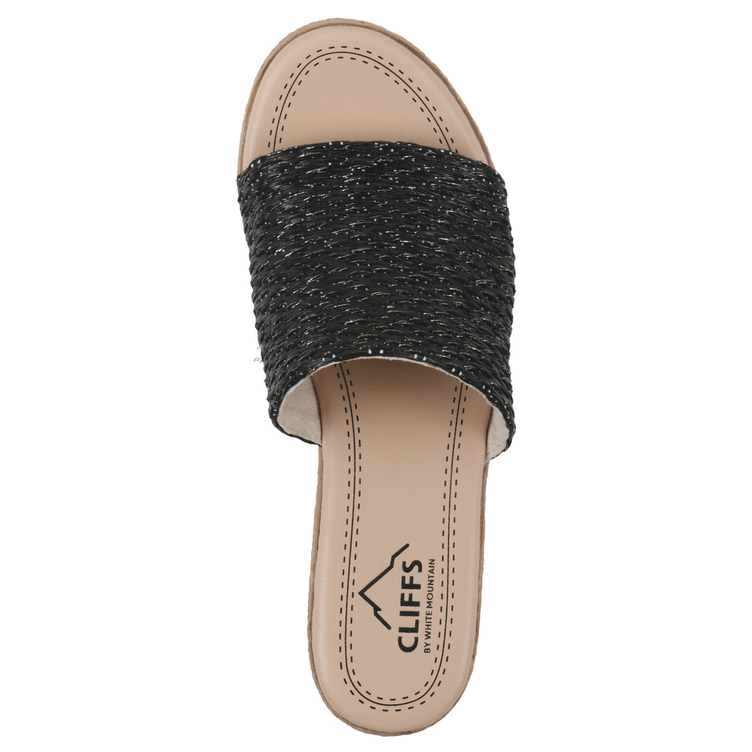 Biancia Heeled Sandal - Black Metallic Fabric