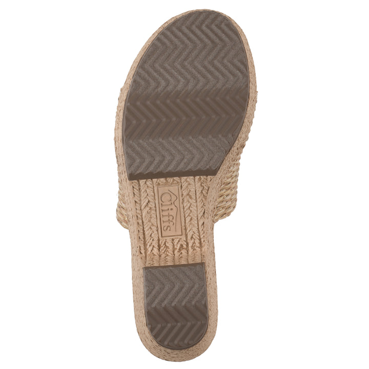 Biancia Heeled Sandal - Natural Metallic Fabric