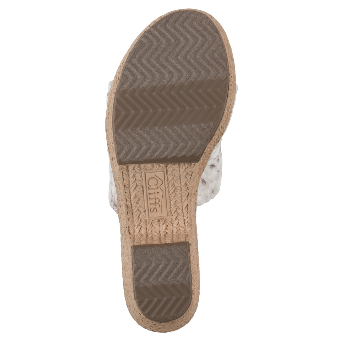 Biancia Heeled Sandal - White Floral Fabric