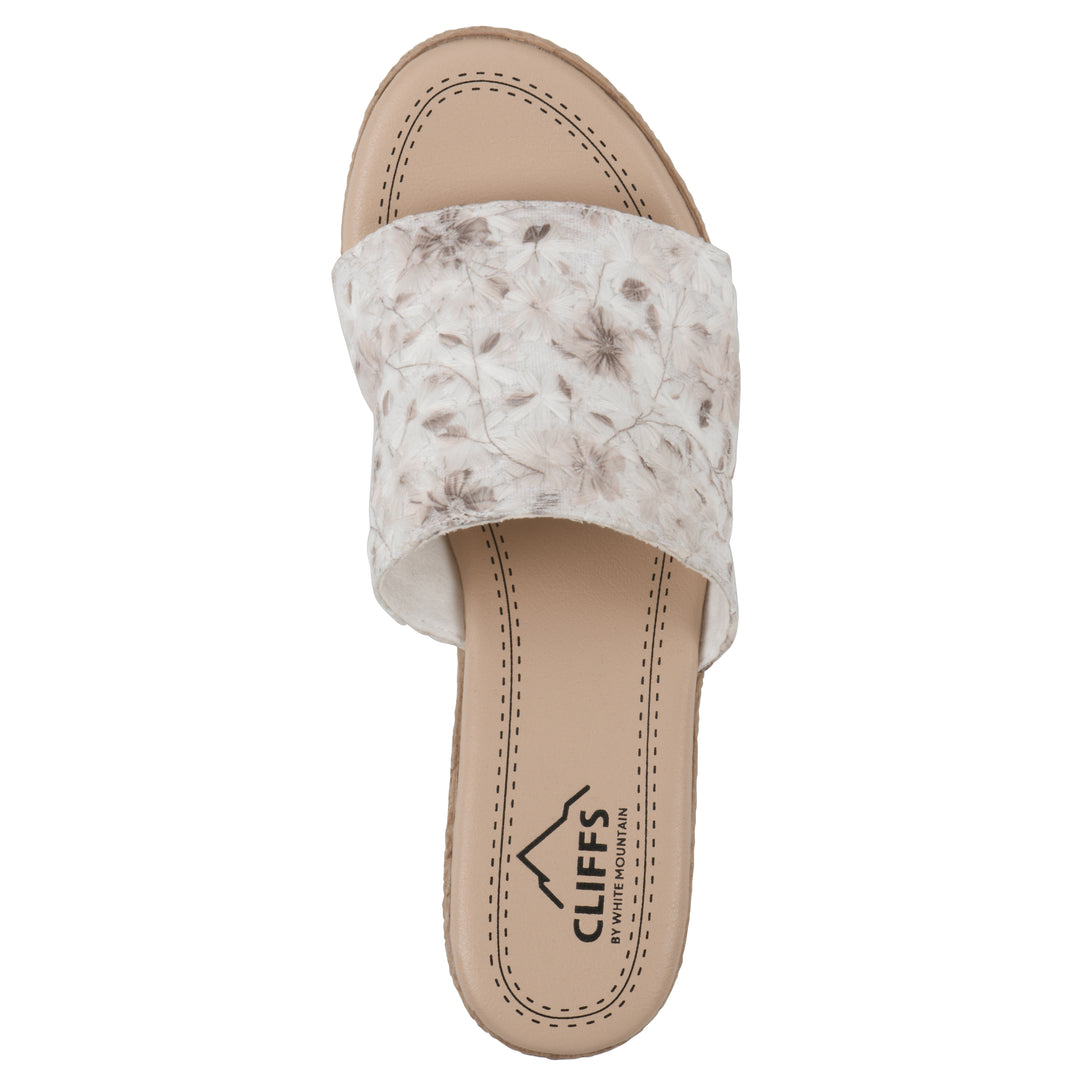 Biancia Heeled Sandal - White Floral Fabric