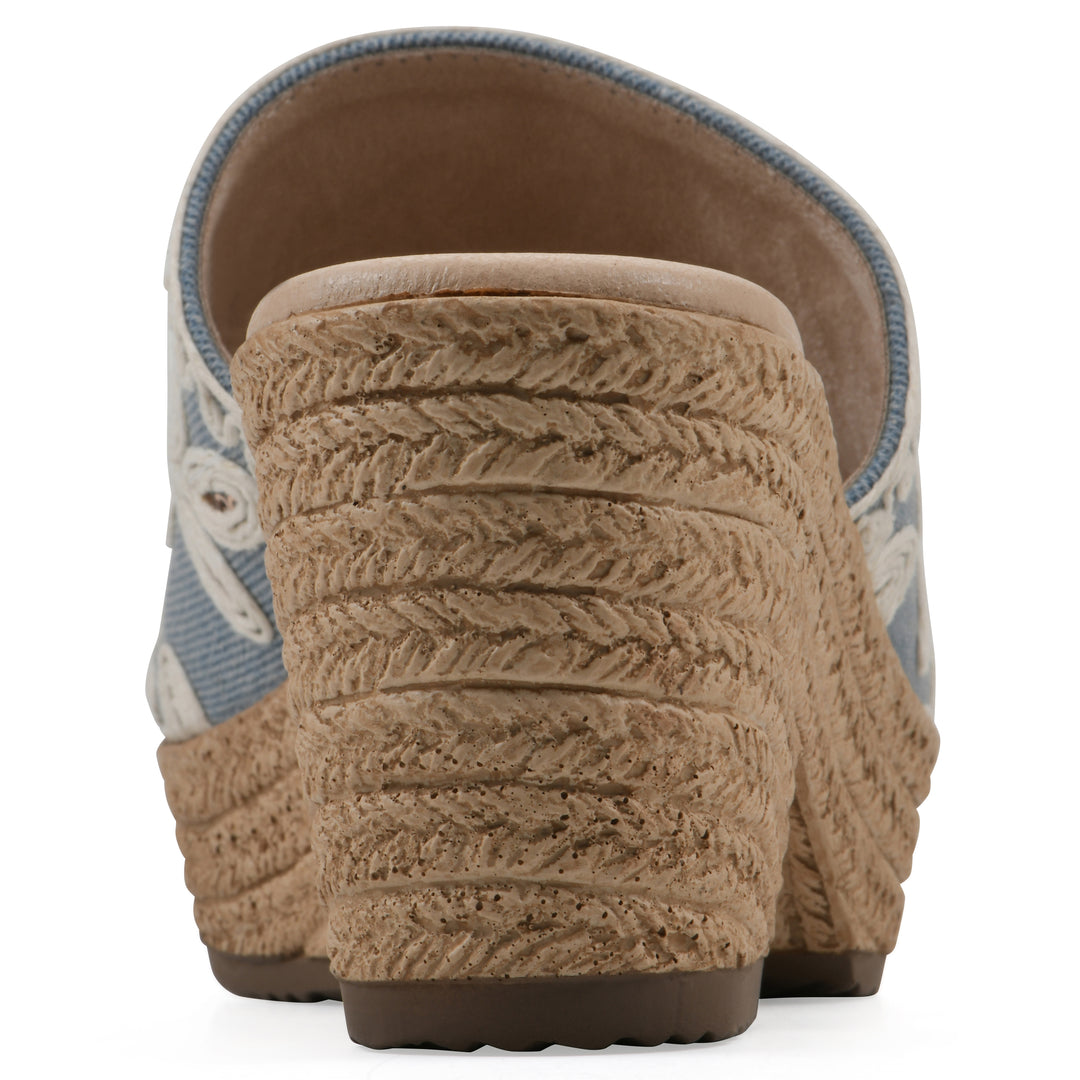 Biancia Heeled Sandal - Denim Blue Fabric