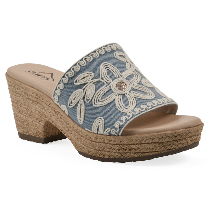 Biancia Heeled Sandal - Denim Blue Fabric