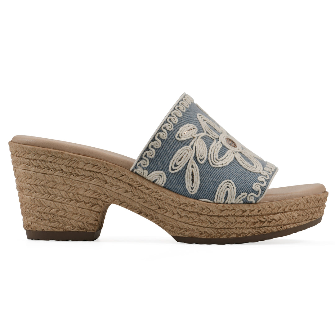 Biancia Heeled Sandal - Denim Blue Fabric