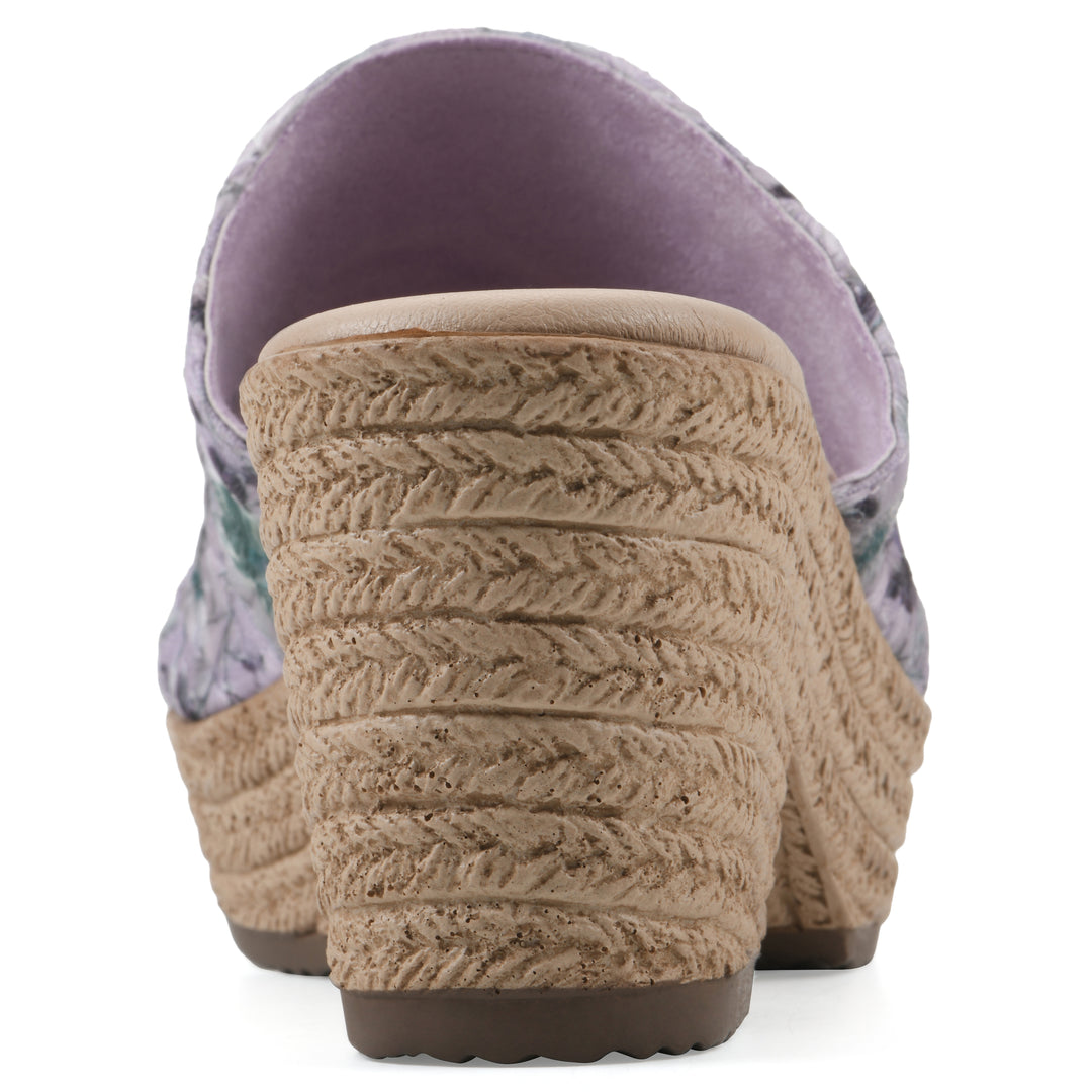 Biancia Heeled Sandal - Lavender Floral Fabric