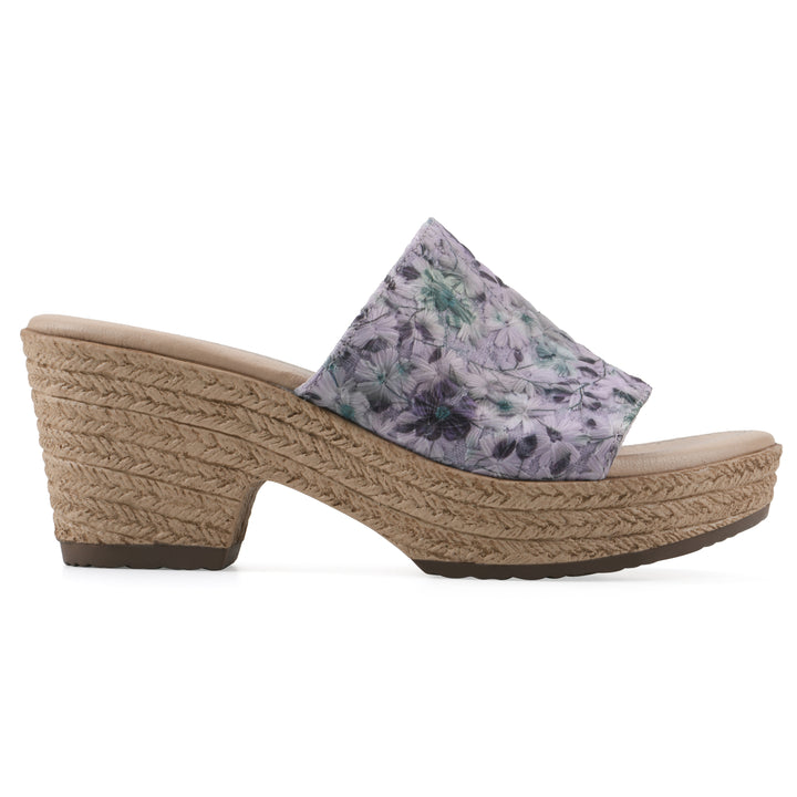 Biancia Heeled Sandal - Lavender Floral Fabric