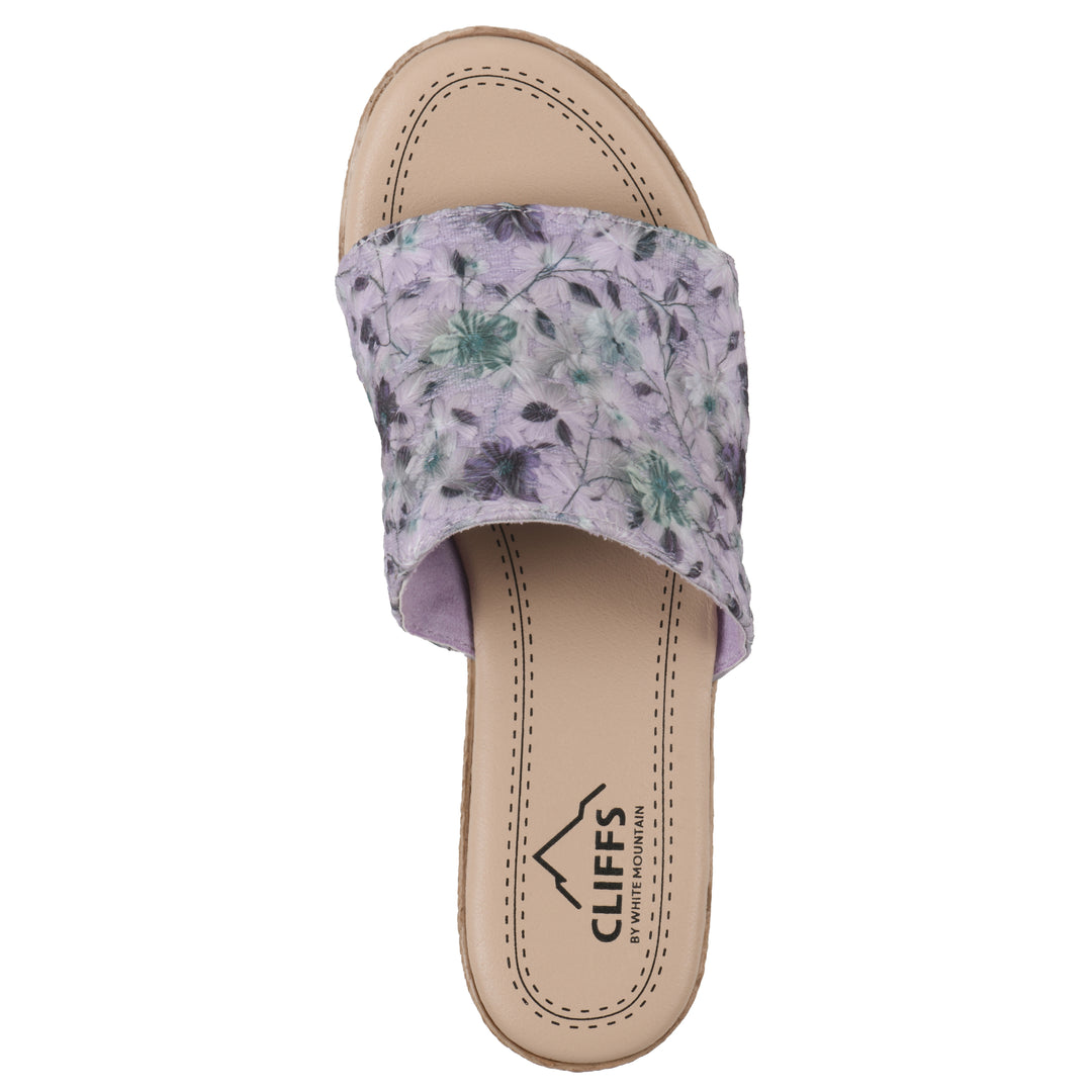 Biancia Heeled Sandal - Lavender Floral Fabric