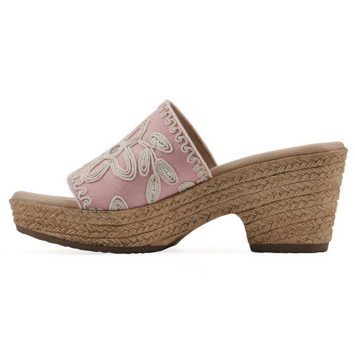 Biancia Heeled Sandal -  Light Pink Fabric