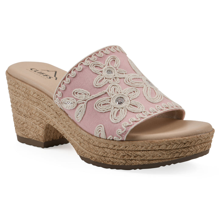 Biancia Heeled Sandal -  Light Pink Fabric