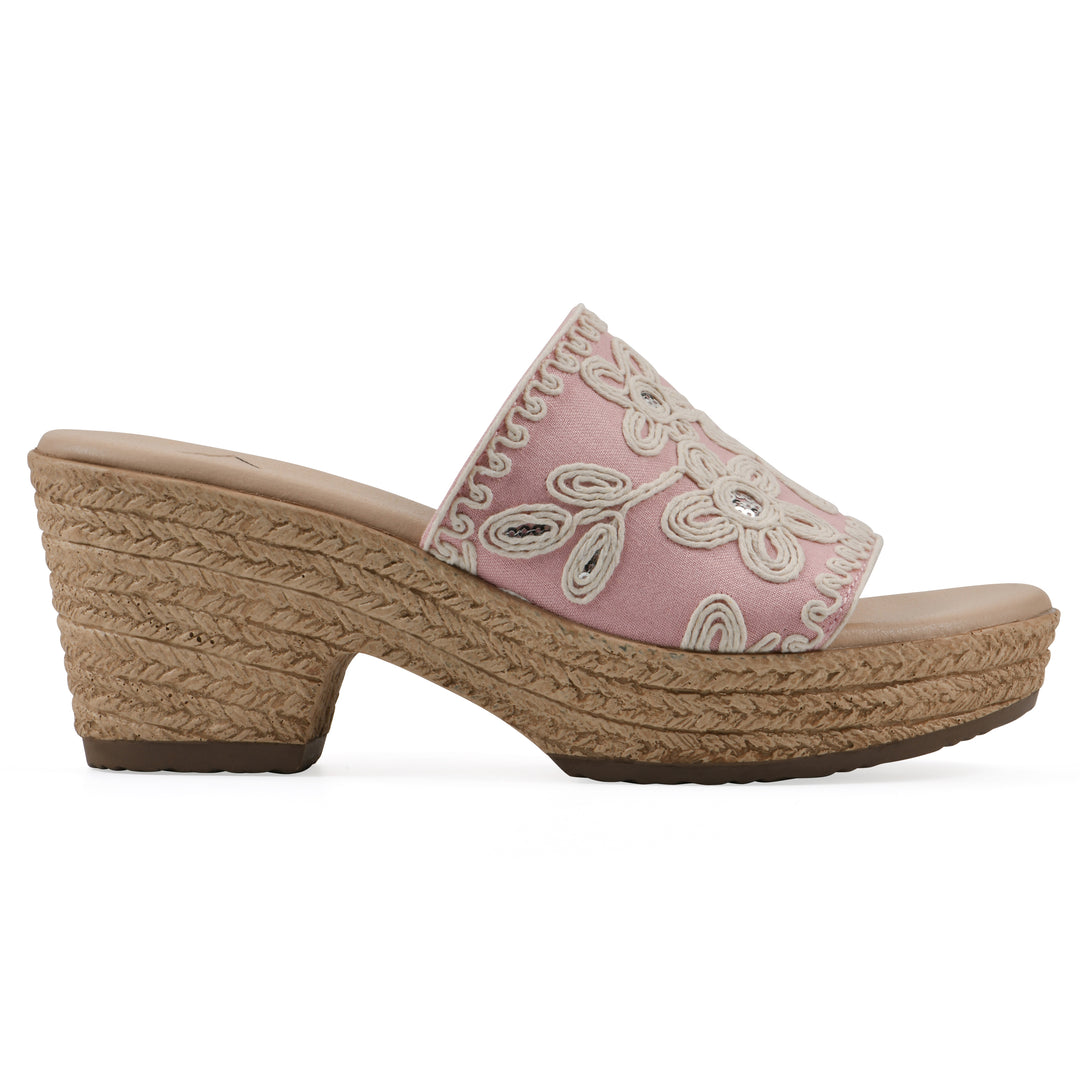Biancia Heeled Sandal -  Light Pink Fabric
