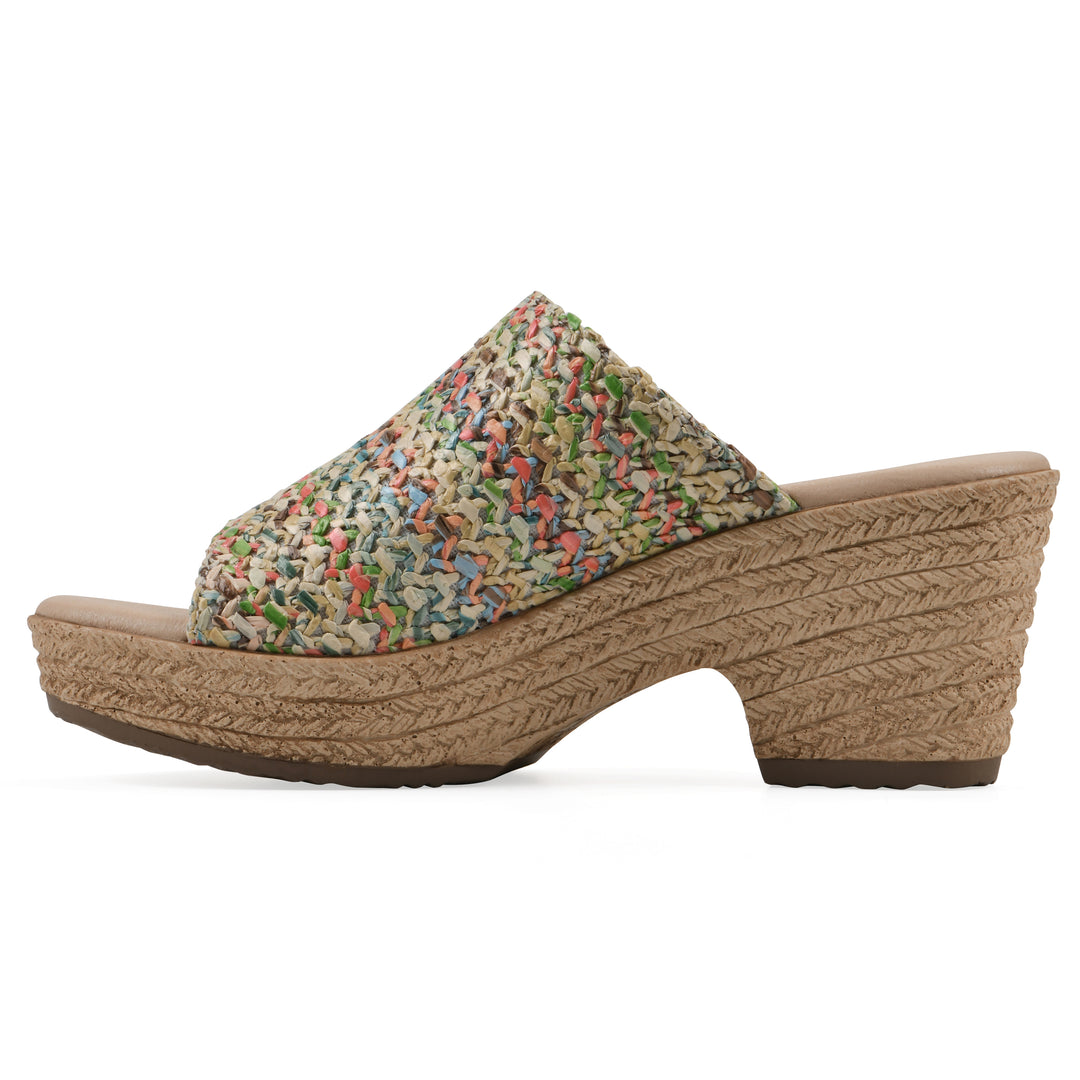 Biando Heeled Sandal - Multi Raffia