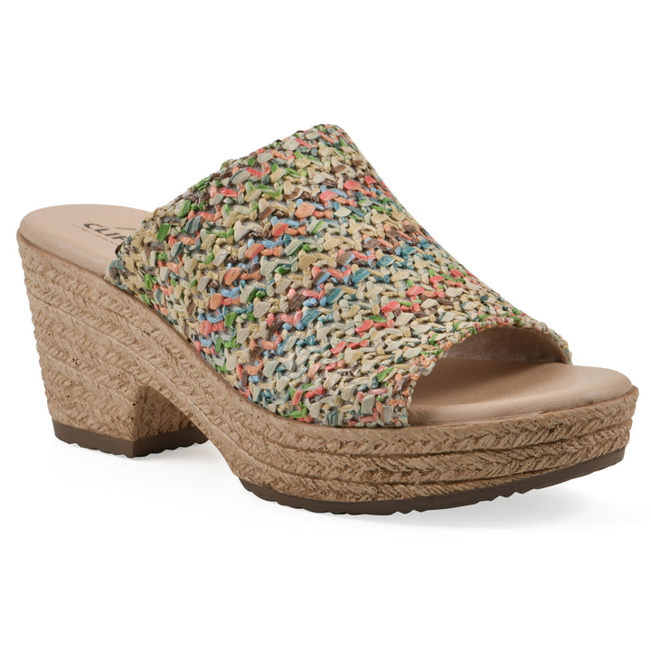Biando Heeled Sandal - Multi Raffia