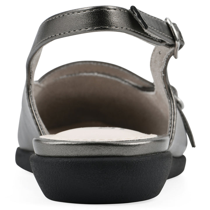 Miloni Slingback Flat - Pewter Metallic